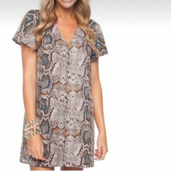 Buddy Love Dresses & Skirts - BUDDY LOVE Snakeskin Rainbow Hailey Dress Women’s Size Medium